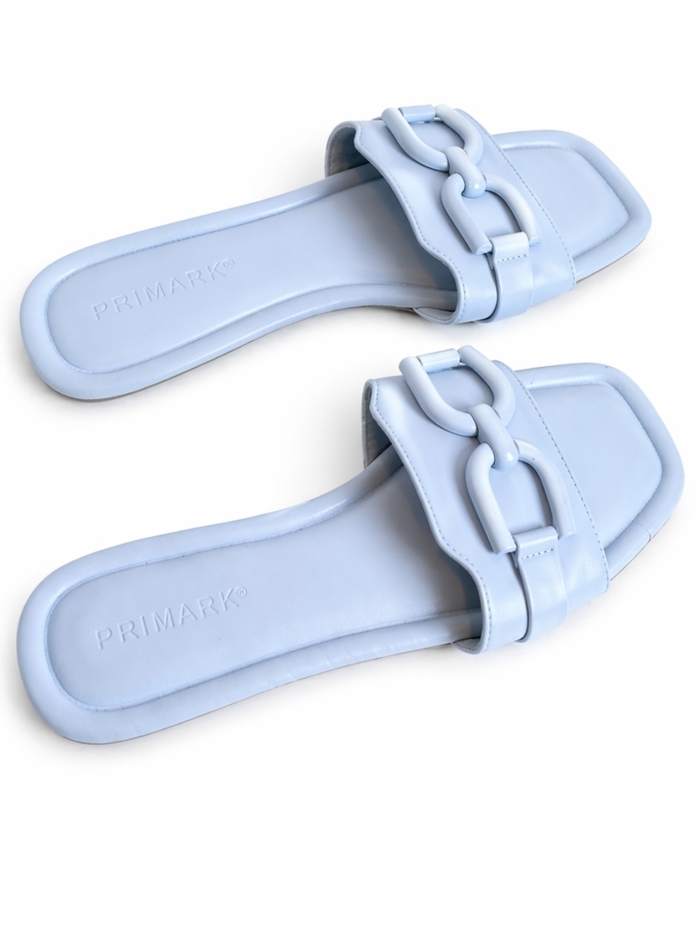 Primark baby blue double link slides 41/10